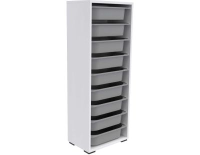 Meuble de rangement 9 tiroirs Zola (Blanc et gris)