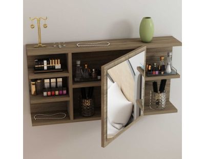 Meuble de salle de bains avec miroir Marta (Marron)