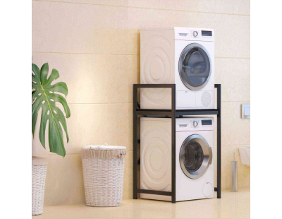 Meuble de superposition machine à laver seche-linge Cindy (Noir)