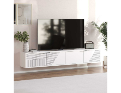 Meuble TV suspendu en aggloméré Parla (Blanc)