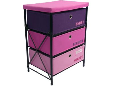 Meuble 3 tiroirs Kzabox (Fuchsia)
