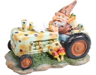 Mini nain de jardin en résine (Tracteur)