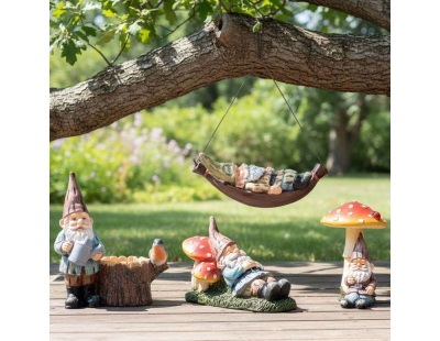 Mini nain de jardin en résine (Assis champignon)