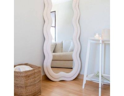 Miroir cadre en tissu Charlotte (Ecru)