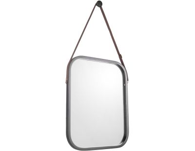 Miroir carré en bambou à suspendre Idyllic (Noir)