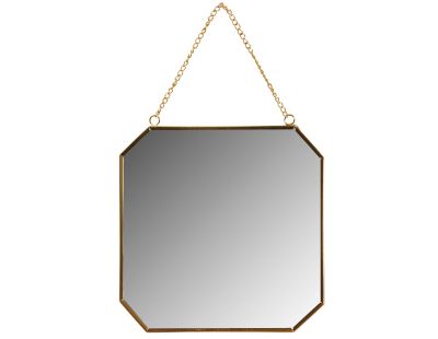 Miroir carré en métal laqué doré (Carré)
