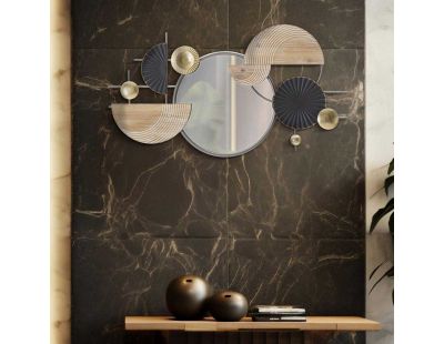 Miroir avec décorations en métal et mdf Abstract 90.2 x 5.1 x 50.2 cm
