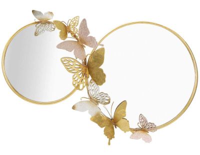 Miroir double avec papillons en métal Farfalle 81 x 3 x 52.5 cm