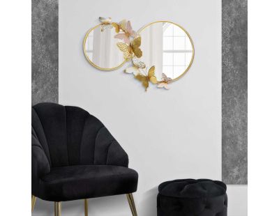 Miroir double avec papillons en métal Farfalle 81 x 3 x 52.5 cm