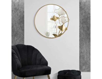 Miroir avec fleurs en métal 75 x 3.5 x 72 cm