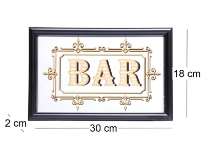 Miroir inscription Bar feuille d'or