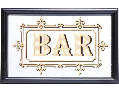 Miroir inscription Bar feuille d'or