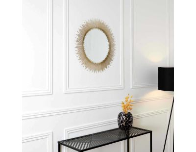 Miroir en métal doré Soleil 90 cm
