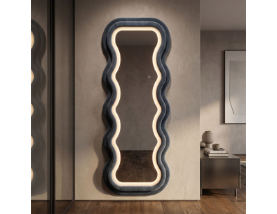 Miroir mural en MDF avec led intégrés Frame 60 x 160 cm (Bleu)