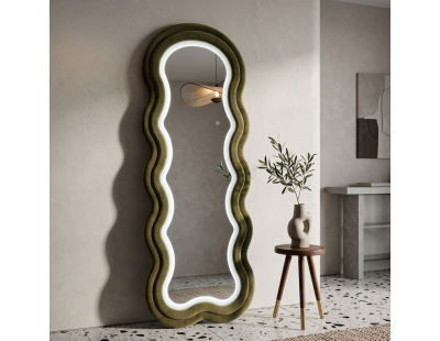 Miroir mural en MDF avec led intégrés Frame 60 x 160 cm (Vert)