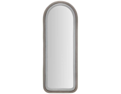Miroir mural en velours Cloé 60 x 4 x 160 cm (Gris)