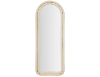 Miroir mural en velours Cloé 60 x 4 x 160 cm (Crème)