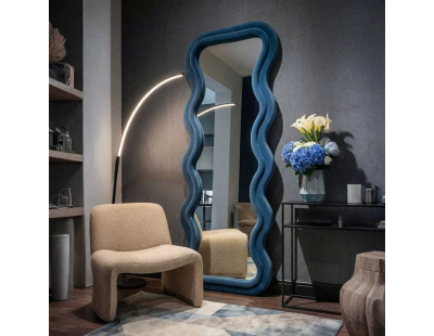 Miroir mural en velours Emily 60 x 6 x 160 cm