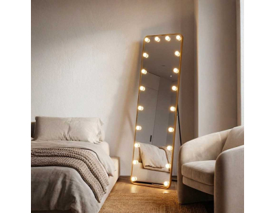 Miroir sur pieds avec led 3 couleurs Hollywood (Rectangulaire)