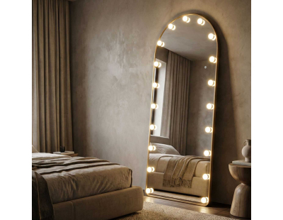 Miroir sur pieds avec led 3 couleurs Hollywood (Arc)