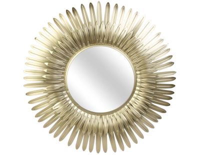 Miroir plumes en métal doré 53 cm