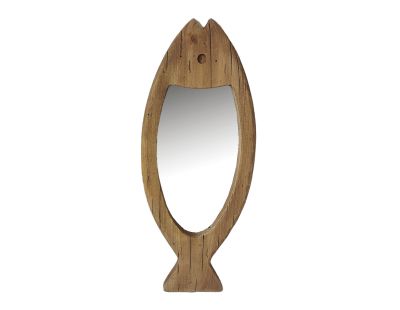 Miroir poisson en bois recyclé (Petit modèle)