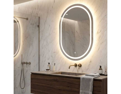 Miroir à poser avec bandeau led 3 couleurs 60 x 3.5 x 80 cm (Arc)