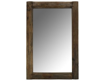 Miroir rectangulaire en bois recyclé rustique (Rectangle)