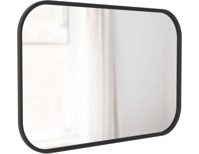 Miroir rectangulaire rebord caoutchouc 61 x 91 cm Hub (Noir)