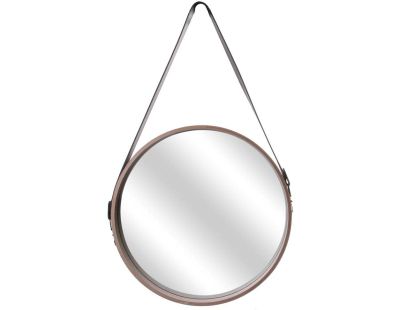 Miroir rond avec anse en PU Barber (40 cm)