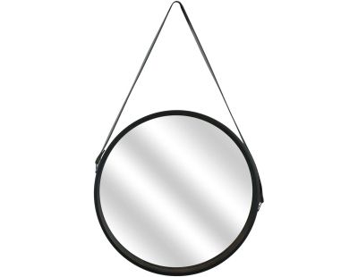 Miroir rond avec anse en PU 40 cm