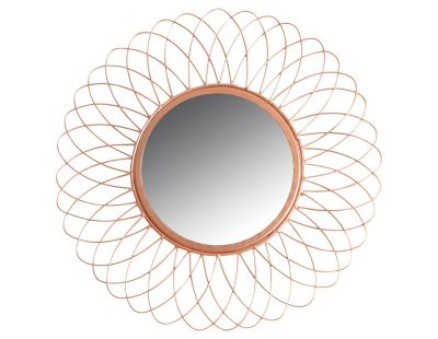 Miroir rond en métal cuivré