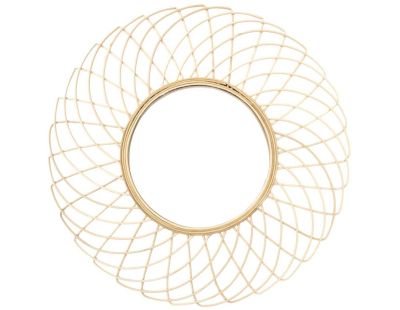 Miroir rond en rotin Rosace 90 cm