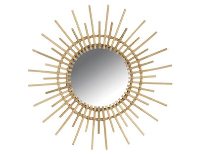 Miroir rotin vintage soleil