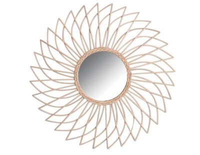 Miroir spirale en rotin naturel