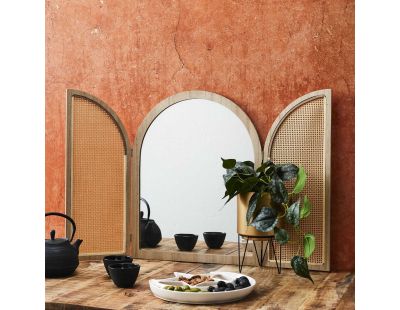Miroir à volets en mdf et canage Bali