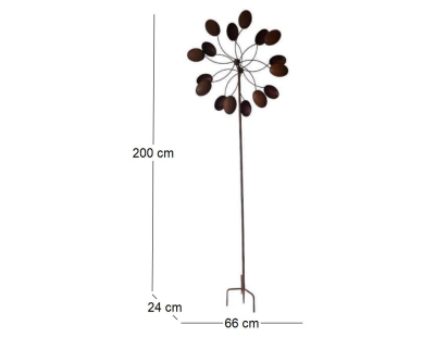 Moulin à planter en fer rouillé 66 x 24 x 200 cm