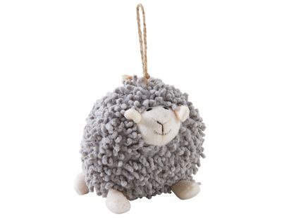 Mouton à suspendre en coton gris Shaggy