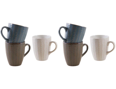 Mug classique en grès Chevrons (Lot de 6)