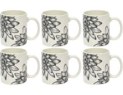 Mug en porcelaine Cottage 35 cl (Lot de 6) (Gris)