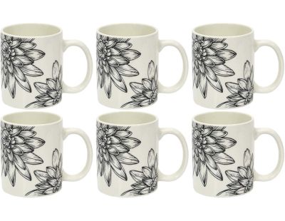 Mug en porcelaine Cottage 35 cl (Lot de 6) (Gris)