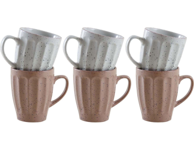 Mug vintage en grès 340 ml  Terrazzo (Lot de 6)