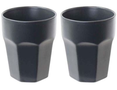 Mugs en céramique Facette (Lot de 2) (Anthracite)