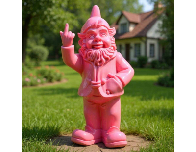 Nain de jardin en résine F*ck 16 x 12 x 32 cm (Fuschia)