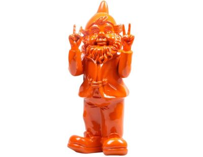 Nain de jardin en résine 13 x 11 x 31 cm Peace (Orange)