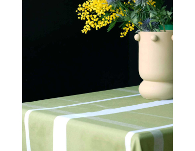 Nappe en coton bio La nonna pistacchio (160 x 250 cm)