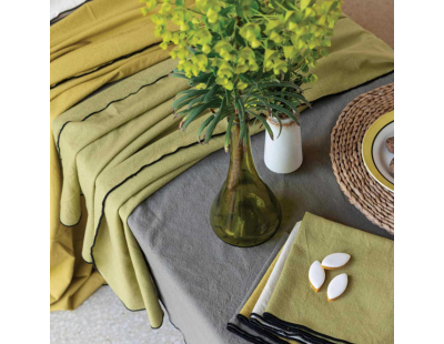 Nappe en coton recyclé Grace 140 x 250 cm (Ombre)