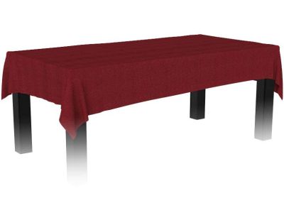 Nappe rectangulaire effet lin imperméable 260 x 170 cm (Rouge)