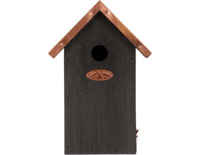 Nichoir à oiseaux en pin et cuivre (Mésange bleue)