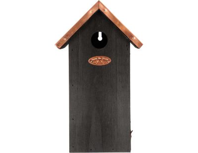 Nichoir à oiseaux en pin et cuivre (Mésange charbonnière)